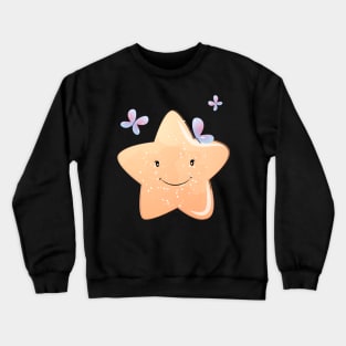 Cute kawaii star with butterflies Crewneck Sweatshirt
